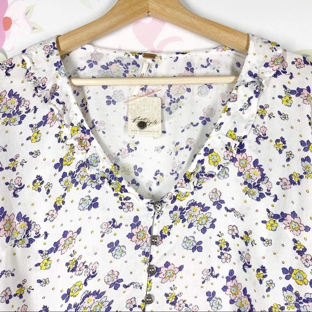 NEW Free People Secret Garden Cottagecore Floral Ruffle Maxi Skirt Set M - Picture 6 of 16